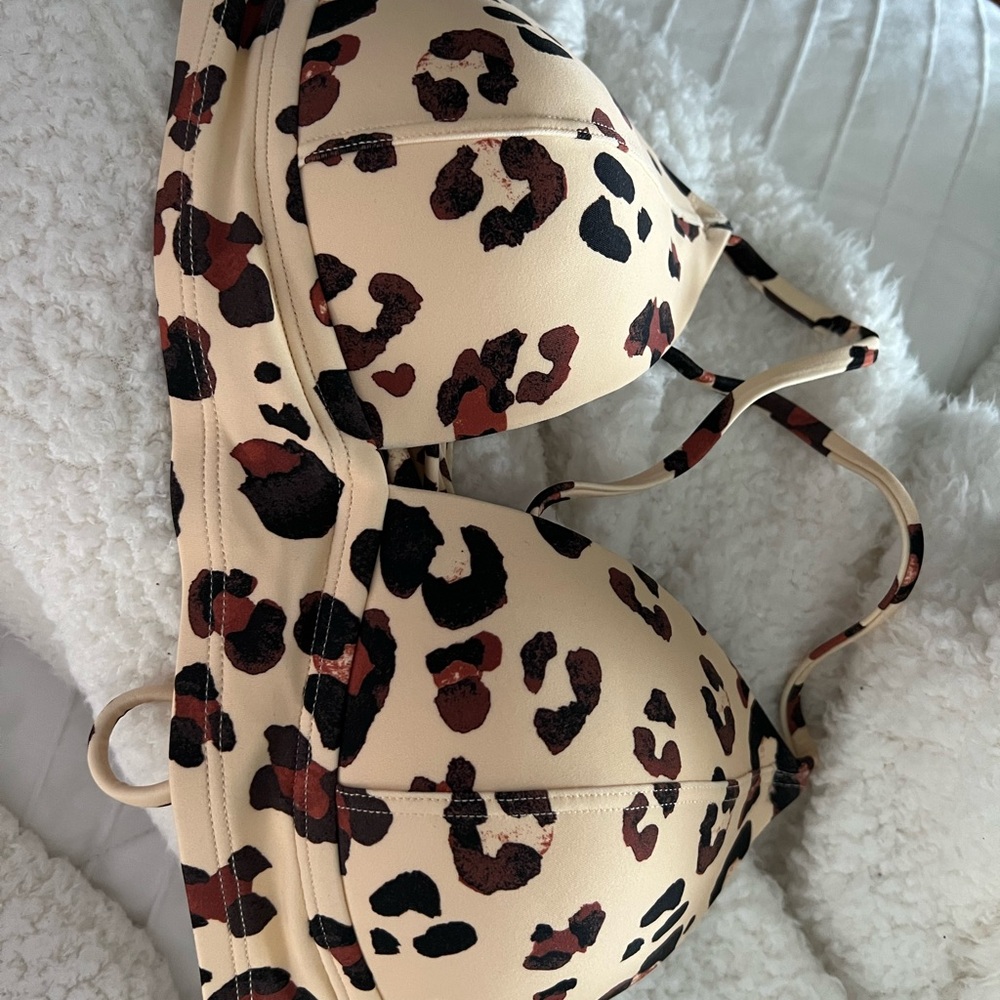 Leopard Print Bikini Top